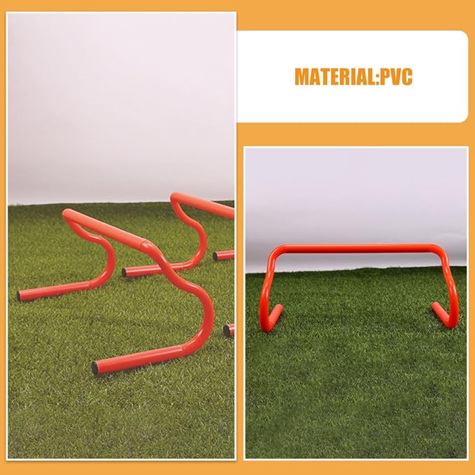 Milisten 3pcs Detachable Agility Speed Hurdles Set Orange for Soccer Basketball Football Training Equipment Exercise Balance Drills