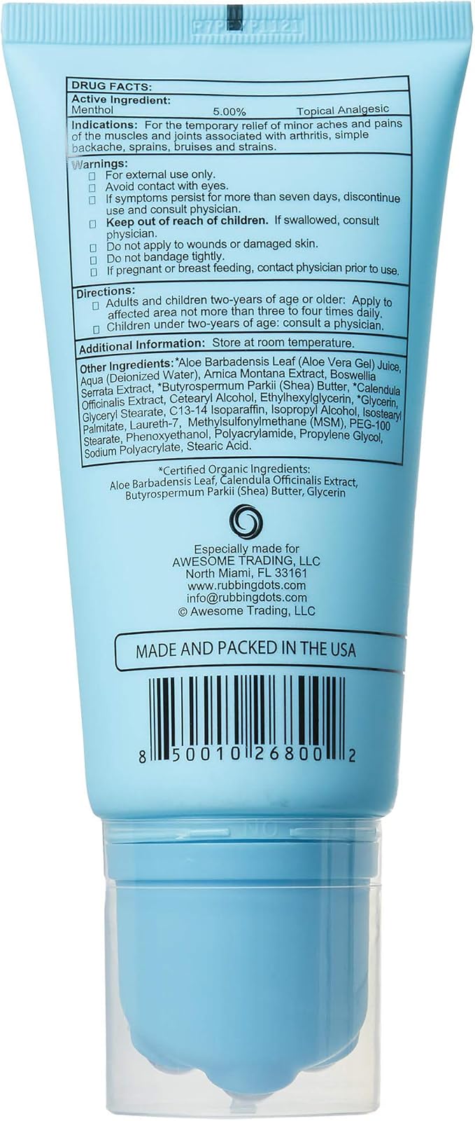 Muscle Pain Relief Cream - Topical Lotion for Back, Neck, Shoulder, Joint, Knee, Foot, Leg, Arthritis & Muscle Pain & Massage Therapy Dual-Pack 4 fl oz Each Tube