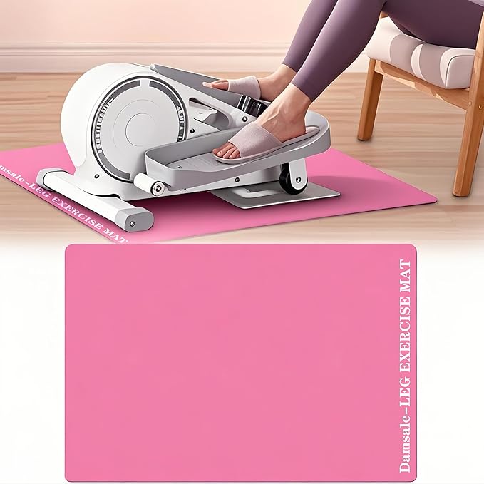 6mm Thick Non-Slip Exercise Mat - Protects Hardwood Floors 2X Better Than 3mm Mats, Noise-Reducing Equipment Pad for Elliptical Desk Bike Pedal Exerciser