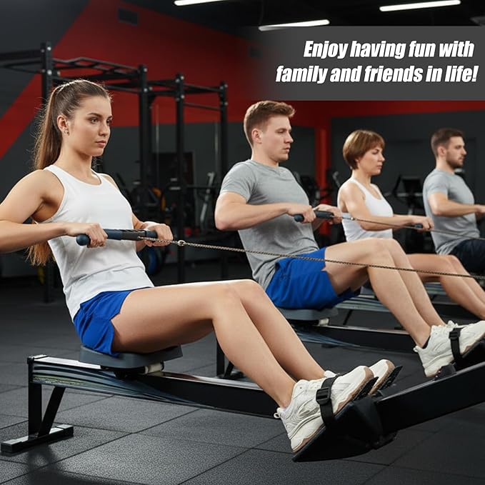 2Pcs Adjustable Rowing Machine Foot Straps, Fitness Foot Straps Replacement Parts for Rowing Machine Elliptical Under Desk Leg Exercise Machine Home Sports Office Accessories (Black)