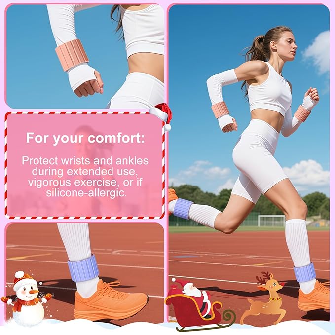 2025 Upgraded Magnetic Ankle Weights for Women, Wrist Weights,Silicone (Waterproof), Non-Slip, Easy Wear, Adjustable (Men & Women), Ideal for Jogging/Yoga/Pilates & More, Great Gift.（2 Pack）