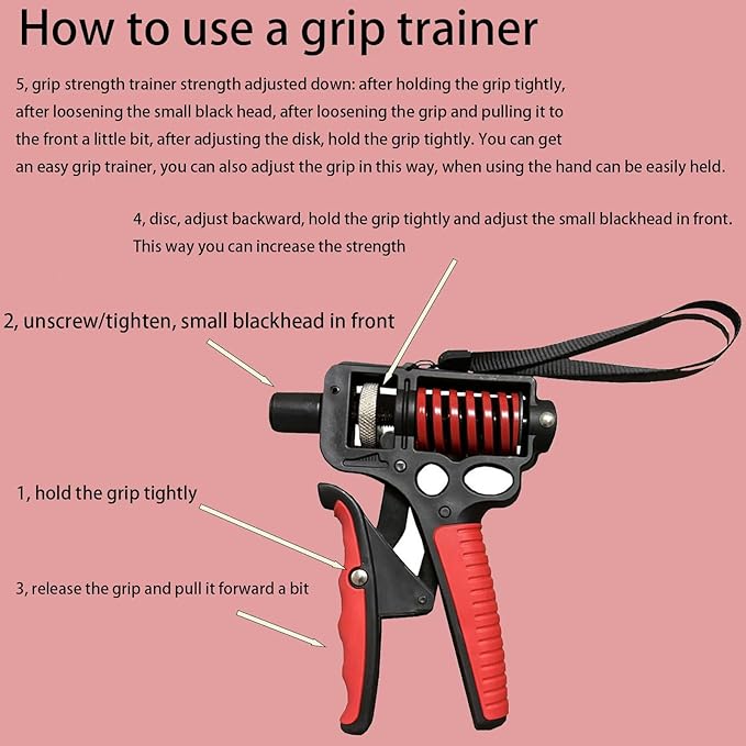 Grip Strength Trainer 11-360LBS - Ergonomic Forearm Strengthener for Fitness/Rehabilitation/Rock Climbing