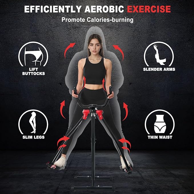 Air Walker Exercise Machine, Cardio Cross Trainer Glider for Home Exercise, Foldable Elliptical for Small Spaces, 350LBS Weight Capacity