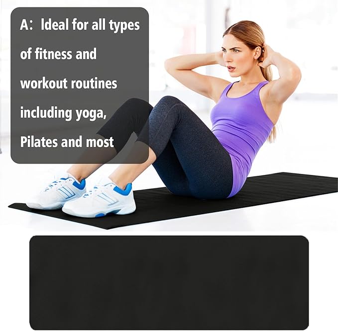 Yoga Mat, 70x23 Inches Anti-Tear High Density Extra Thick Non-Slip Exercise Mat with Carrying Strap,Comfortable Pink Pilates Mat for Exercise,Gym,Stretching,Fitness,Home Workout,Pilates
