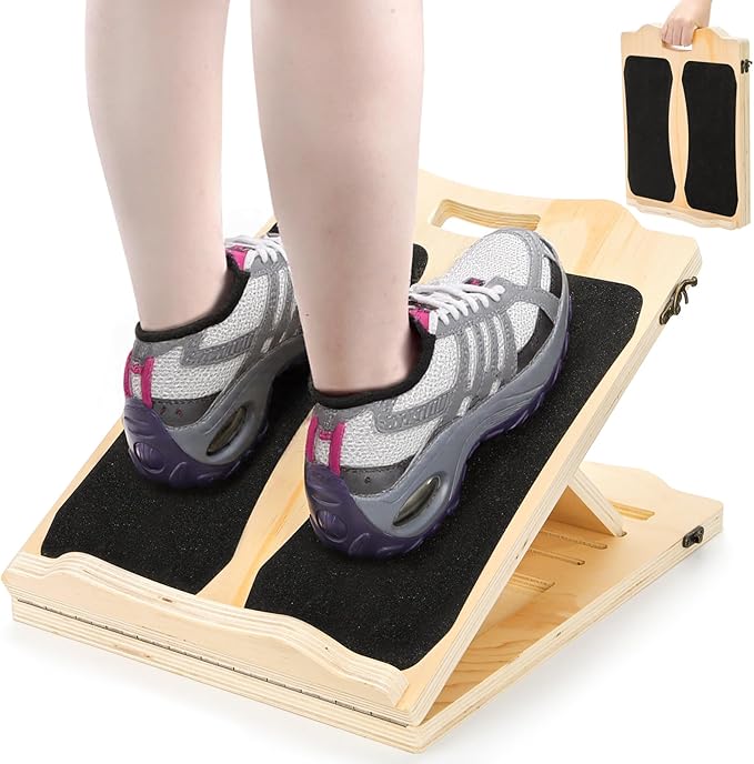 Yarlung Wooden Slant Board for Calf Stretching, Portable Squat Incline Board for Knees Ankle Leg Heel, Adjustable 5 Angles Calf Stretch Wedge for Exercise, Physical Therapy