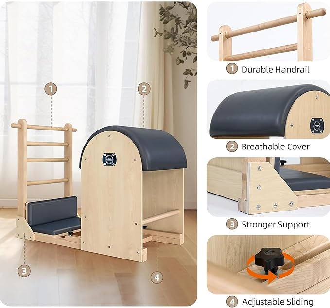 Ladder Barrel Pilates Equipment, Pilates Exercise Equipment for Building Strength and Flexibility, Strength-Training Tool, Workout Equipment for Home Pilates Gym or Studio Use