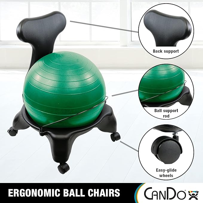 CanDo Plastic Mobile Ball Chair Adult
