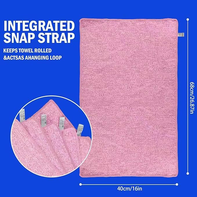 Microfiber Quick Dry Gym Towel, Silver ION Odor-Free Absorbent Fiber, Fast Drying, Men & Women Workout Gear for Body Sweat, Working Out, Towels (Pink, 5Pack - 16 * 27Inch)