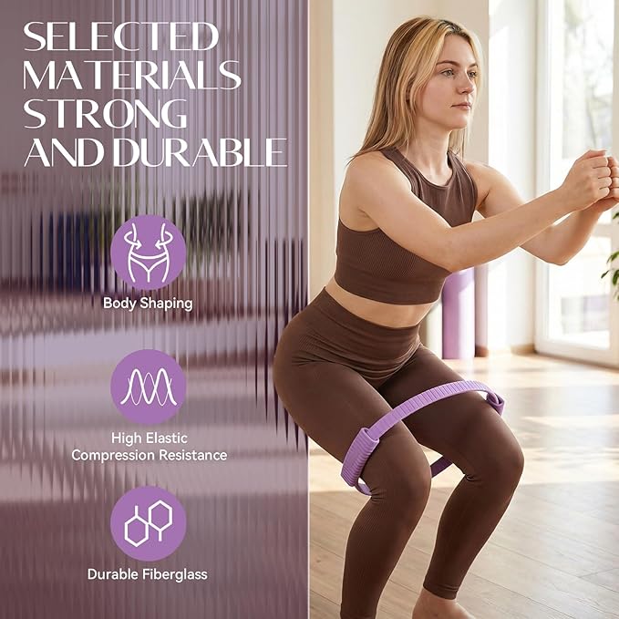 Pilates Kit, Pilates Ring and Ball Set with 5-Level Resistance Bands for Core Strength, Stretching, Toning & Full Body Home Workout Pilates Equipment