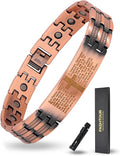Magnetic Bracelet and Ring Set for Men, 99.99% Pure Copper Jewelry, Adjustable Cross & Celtic Knot Design, Gift for Dad