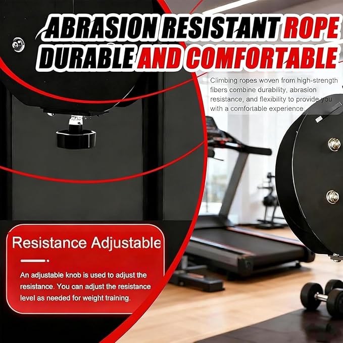 Endless Rope Machine, Adjustable Resi Trainer Machine, Portable Rope Exercise System for Home Gym Fitness Gear, Endless Cable Pulley Trainer, Strength Training Equipment, Home Gym String