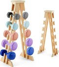 Collingmill 5 Tier A Frame Dumbbell Rack Stand, 200 Lbs Capacity Wooden Weight Organizer for Women Home Gym, Compact Birch Plywood Storage for Dumbbells Workout Equipment