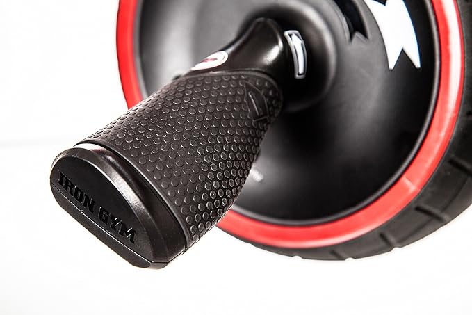 Iron Gym IRG013 Speed Abs Complete Ab Workout System, Abdominal Roller Wheel, 9.4 x 3.6 x 7.9, Black/Red