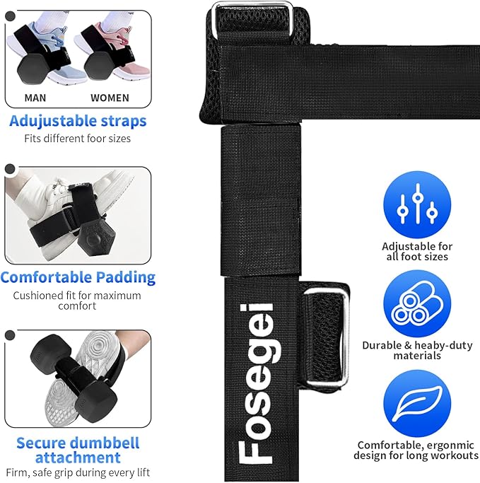 Dumbbell Foot Attachment for Leg Workout, Extension Monkey Foot Dumbbell Attachment Straps for Gym Trainer and Beginners Dumbbell Ankle Strap for Fitness Training