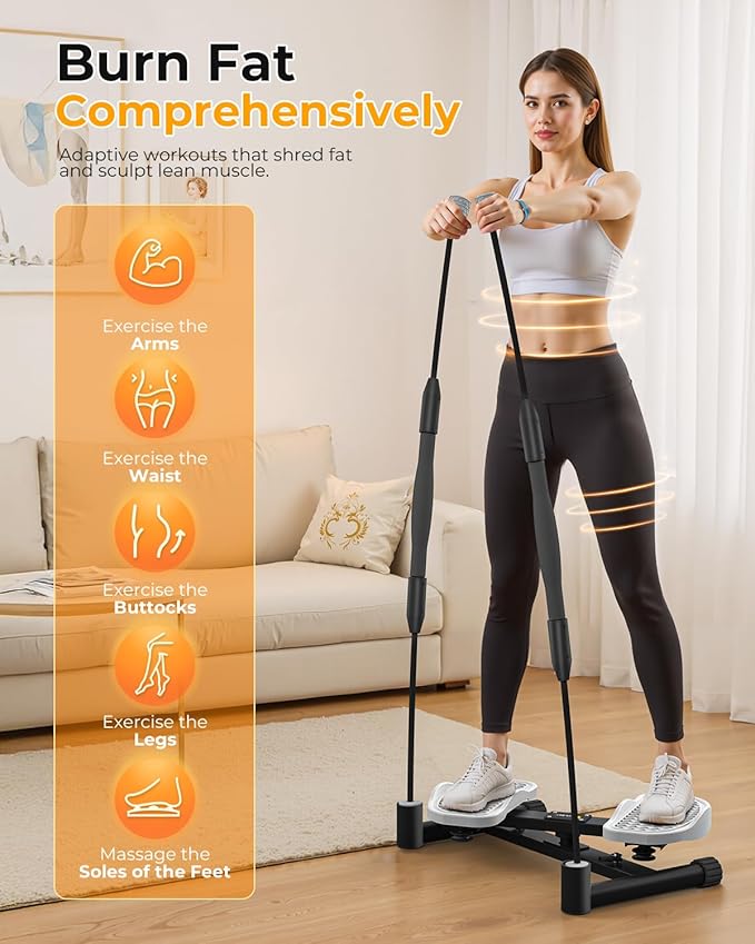 OWLSKY Waist Twister Machine Exercise, Ab Twist Board with 330 lbs Weight Capacity, Abs Workout, 20dB Home Gym Equipment for Women Men
