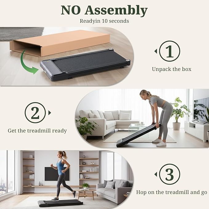 Walking Pad Treadmill, 3 in 1 Portable Under Desk Treadmills for Home Small Space, Quiet Compact Folding Treadmill with Remote Control, 320 LBS Capacity