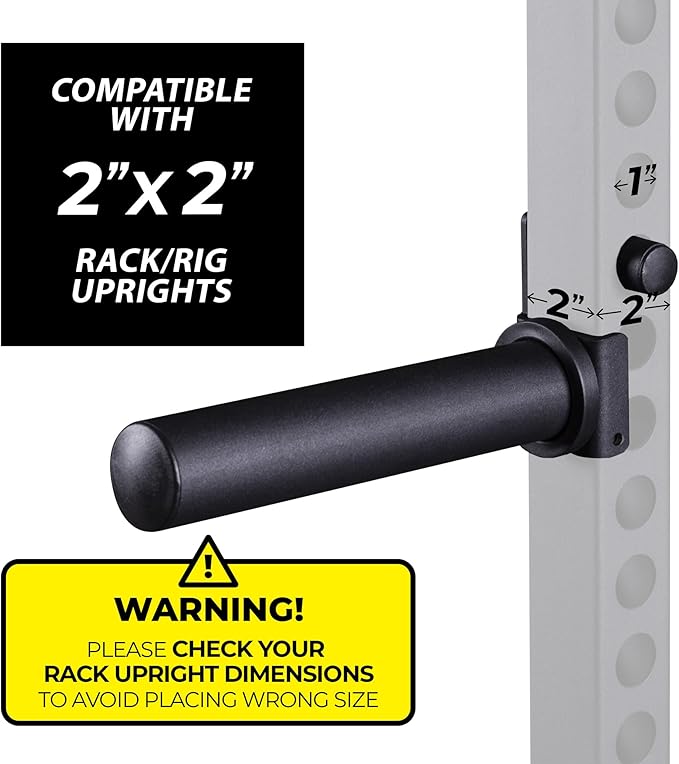 AmStaff Fitness Olympic Weight Plate Holder for Power & Squat Racks – Fits 2x2, 2.33x2.33, 3x3 Inch Tubes, 1" Hole – Storage Horns for Weight Plates on Power Rack – Pair