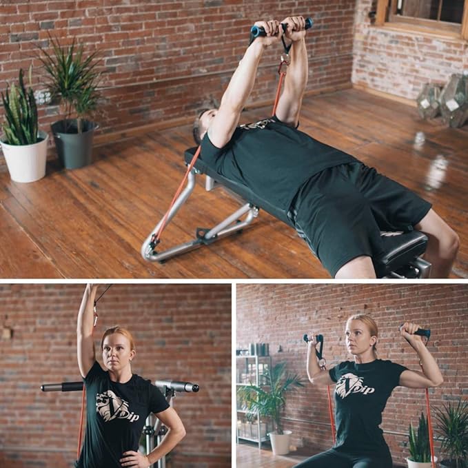 | Patented V-Shaped Equipment for All-Powerful Dips & Resistance Training | Lightweight & Effortless Assembly | Doubles as a Workout Bench|Total Body Workout at Home, Work, Gym
