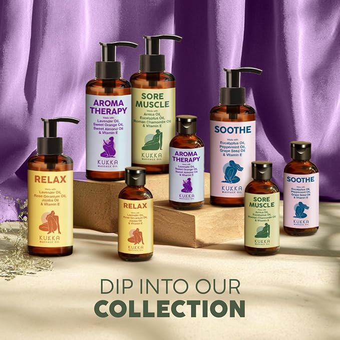 KUKKA Relax Massage Oil - 6.76 fl oz - Lavender Massage Oil for Spa-Like Massages and Deep Body Comfort - Thoughtfully Curated Formula Using Real Ingredients and Botanicals