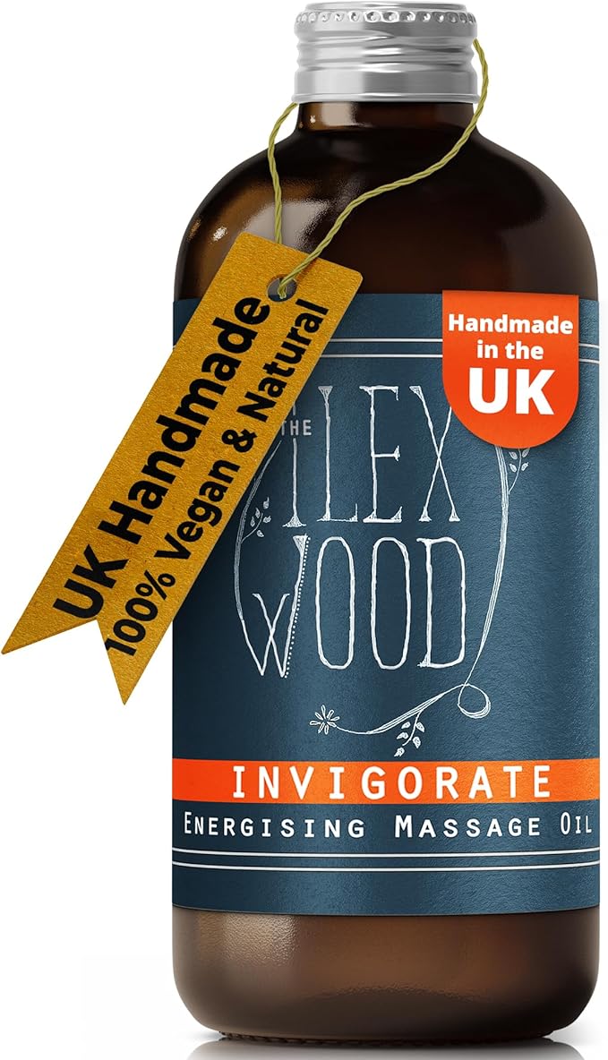 The Ilex Wood - Invigorate - Vegan Natural Energising Spa Massage Oil, Handmade - 3.38 fl oz (100ml)