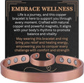 Copper Bracelet for Men and Women, Strength Mens Magnetic Copper Bracelets with 3,800 Gauss Magnets, 99.99% Pure Solid Copper, Handmade Copper Jewelry Gift