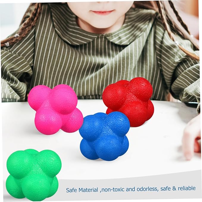 Totority 6pcs Agility Balls Bright Reaction Balls Hexagonal Reflex Training Toys Goalkeeper Training Equipment