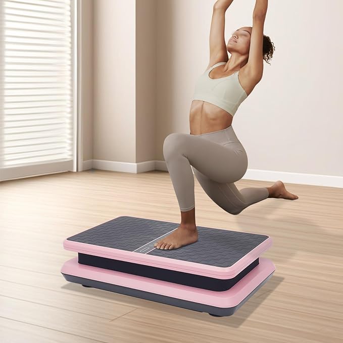 Vibration Plate Exercise Machine, Speed-Adjustable Fitness Platform with Timer, 150Kg Capacity Whole Body Workout Platform with Remote Control for Weight Loss
