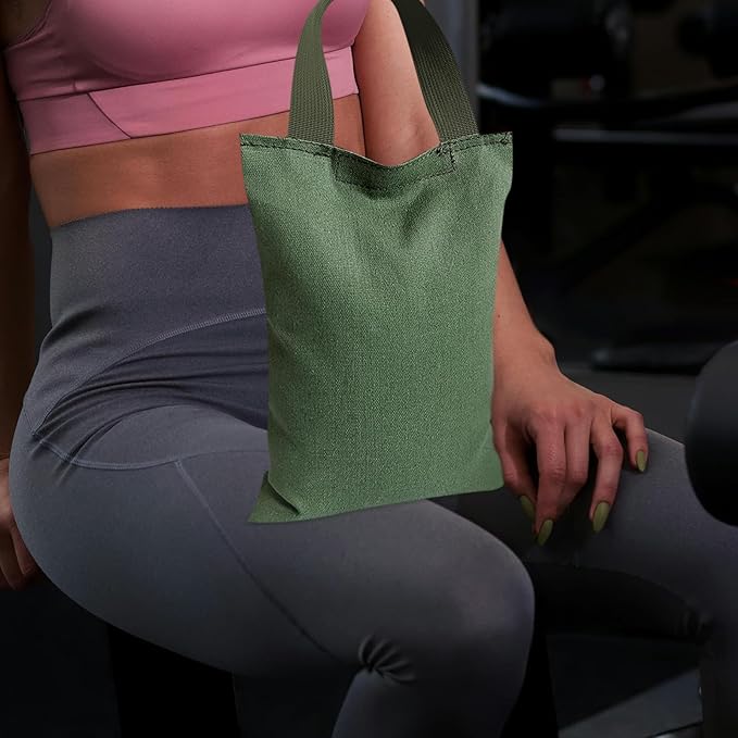 Canvas Sandbag with Handle 2kg Weight Bag for Pilates Yoga Fitness Training Reusable Small Sand Bags for Home and Gym Workouts