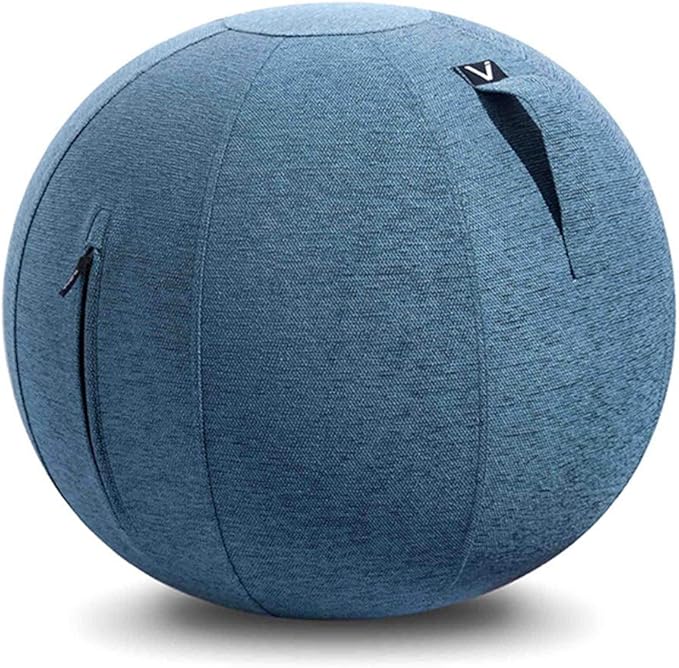 Vivora Luno - Sitting Ball Chair for Office and Home, Lightweight Self-Standing Ergonomic Posture Activating Exercise Ball Solution with Handle & Cover, Classroom & Yoga, Standard
