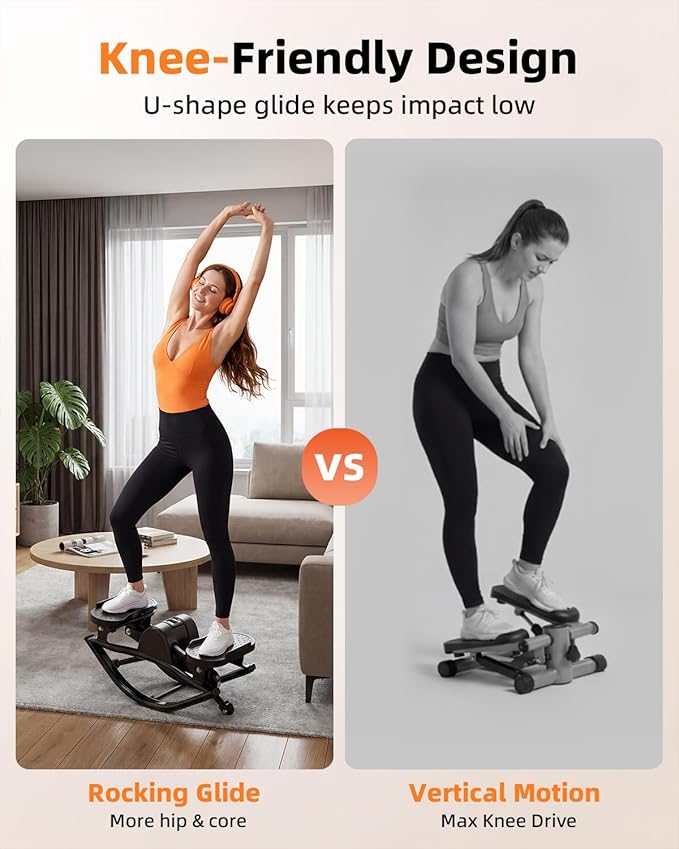 Rock Fitness Stepper for Exercise at Home, Motion Stair Stepper with Resistance Bands for Full Body Workout, Aerobic Workout Machine Fitness Equipment