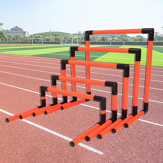 Portable Hurdles Training Equipment 5 Pack, PVC Pipe Agility Training Hurdles Sport Squad Speed Hurdles Set Obstacle Training Track and Field Hurdle (Color : Yellow)