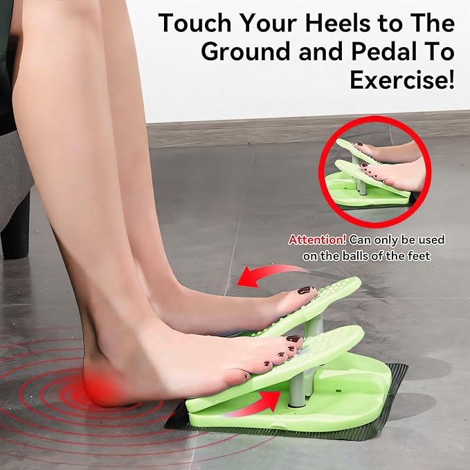 Mini Stepper Trainer, Reinforced Nylon Foot Stepper Exercise Machine Quiet Stair Stepper Foldable Leg Exerciser Peddle for Home Office