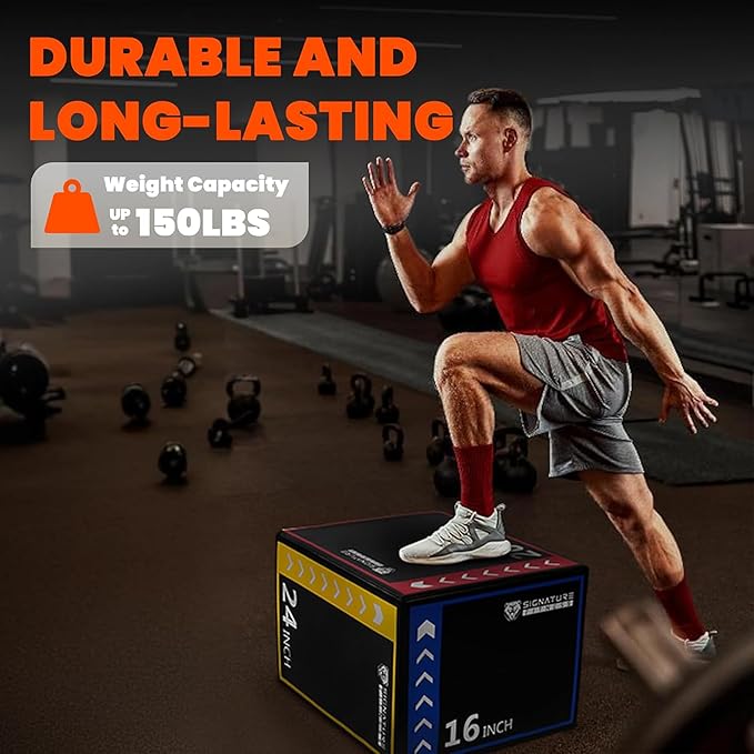 BalanceFrom 3-in-1 Foam Plyometric Jump Box for Home Gym with Multiple Height Options – Versatile Plyo with Non-Slip Surface for Strength, HIIT, Step-Ups, and Agility Training
