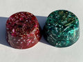1 Green/1 Red Small Tower Buster Crystal Orgone Generator Energy Accumulator 528Hz/7.83Hz/Advance Harmonics Christmas X-Mas Gift (Red/Green Transparent)