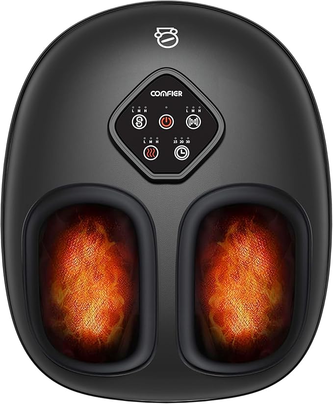 COMFIER 2026 Shiatsu Foot Massager with Heat,Compression,Kneading &Rolling,Foot Massager for Neuropathy,Plantar Fasciitis,Upgraded for Larger Feet Machine(Size 15),Home or Office,for Men Women
