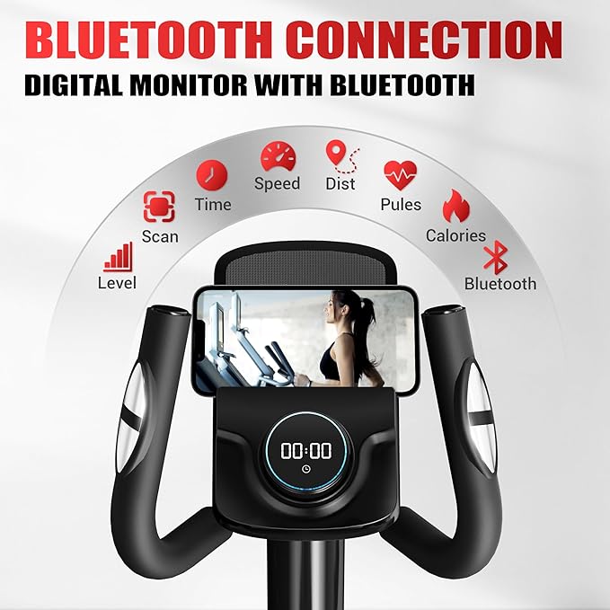 Elliptical Machine, Elliptical Exercise Machine for Home with Hyper-Quiet Magnetic Driving System, Elliptical Trainer with 15.5IN Stride, 350LBS Loading Capacity