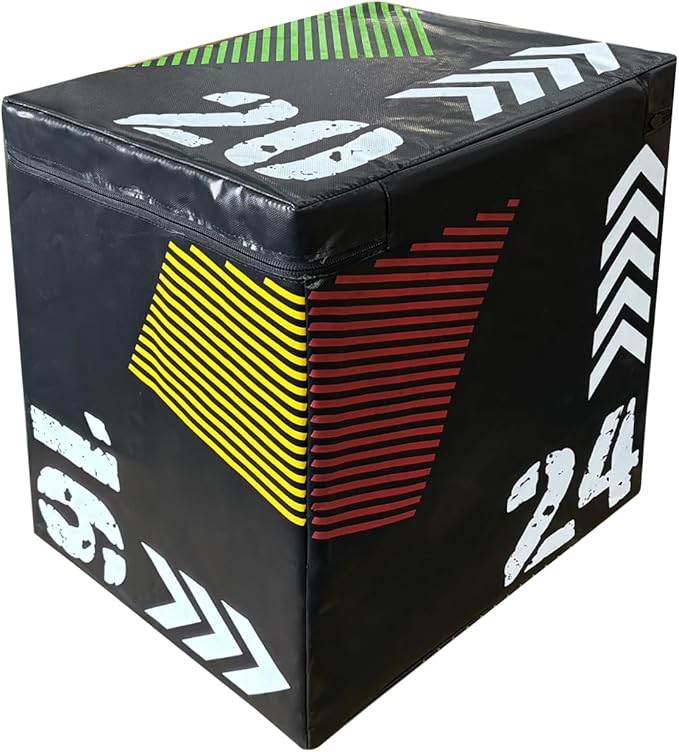GarveeLife Plyometric Jump Box, Heavy-Duty Steel Plyo Boxes with Rubber Pad for Home Gym, Jump Platforms Step Up Box, Jump Trainers Conditioning Strength Training with Sizes 12", 18", 24", 30"