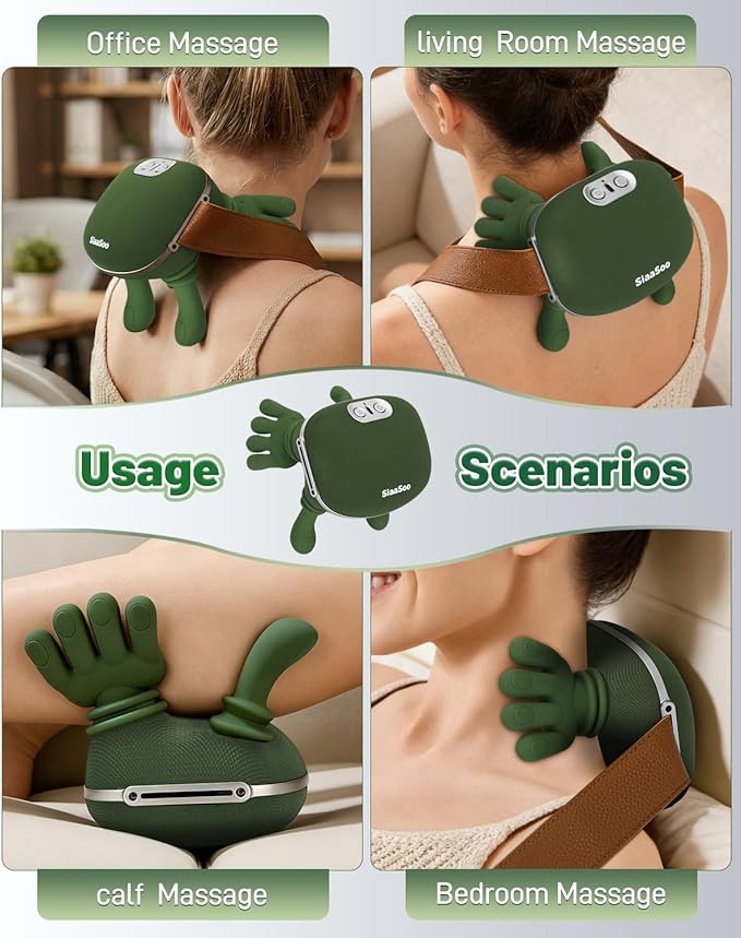 Siaasoo Neck Massager(Genuine OEM), Bionic Heated Massager (Patent Pending), Electric Deep Tissue 3D Kneading Massage, Portable neck massage, N7 Master Hand Series for Deep Tissue Pain Relief in Neck.