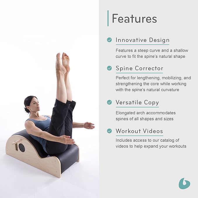 Balanced Body Contour Step Barrel, Ergonomic Spine Corrector with Curved Foam Padding, Back-Stretcher Device, Spine Stretcher, Pilates Exercise Equipment for Home Gym or Studio Use