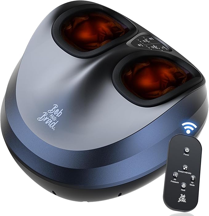 BOB AND BRAD Foot Massager Machine with Heat and Remote, Fits up to Size 14, FSA Eligible HSA Shiatsu Deep Kneading Foot Massager for Plantar Fasciitis and Neuropathy