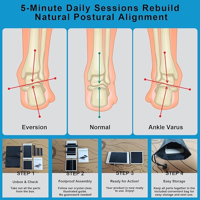 Foot Strengthener & Single Leg Balance Board for Ankle Stability, Plantar Fasciitis & Sprain Recovery | At-Home Physical Therapy & Posture Corrector