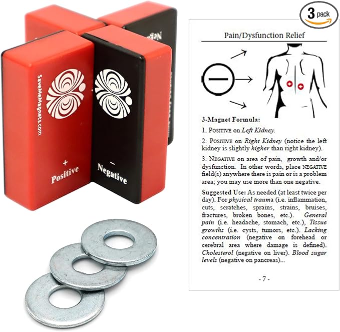SaveMeMagnets - Biomagnetism Wellness Kit | 3 Therapeutic-Grade Magnets & Illustrated Guide | DIY Magnet Self-Care for Wellness & Balance | Magnetic Tools for Energy, Alignment & Recalibration