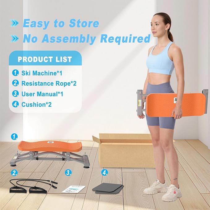 HOTWAVE Ski Balance Board with LCD Display and 300LB Weight Capacity, Rocking Stepper Ski Simulator for Home Workout, Ideal for Balance, Cardio and Core Workout for Adults