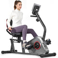 Recumbent Exercise Bike, Stationary Bike, Exercise Bikes for Home with 8 Levels Magnetic Resistance, 300 LBS Weight Capacity, LCD Monitor, Heart Rate Handle and Device Holder