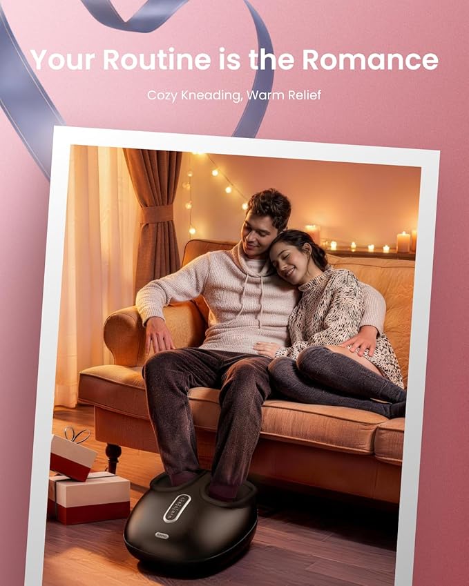 RENPHO 2026 [Upgraded] Foot Massager with Heat, FSA Eligible Shiatsu Foot Massager for Plantar Fasciitis, Deep-Kneading, Air Squeezing Feet Massager, Valentines Day Gifts for Women Men, Size 12 DG