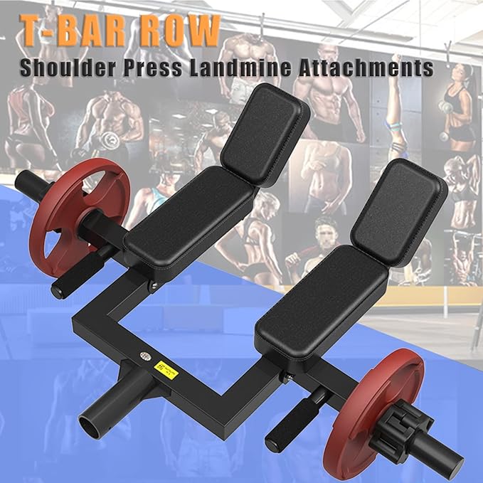 T Bar Row Shoulder Press Landmine Handle Black for 50mm (2 Inches) Barbell Back Attachment for Home Gym Strength Training Equipment