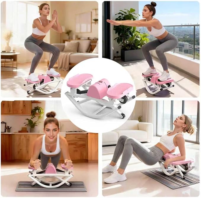 Rock Stepper for Exercise at Home, Lateral Rocking Stepper with Digital Counter & Resistance Bands, 330 LBS Weight Capacity & Low Impact, Ski Machine Full Body Workout Equipment