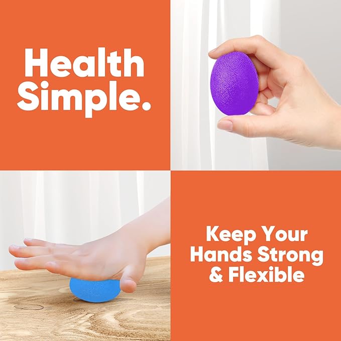 Stress Balls for Adults (6 Pack), Stress Ball, Hand Strengthening Devices, Hand Exercisers for Strength, Exercise Squeeze Squishy Wrist Ball, Physical Therapy Exerciser, Grip Strength Trainer