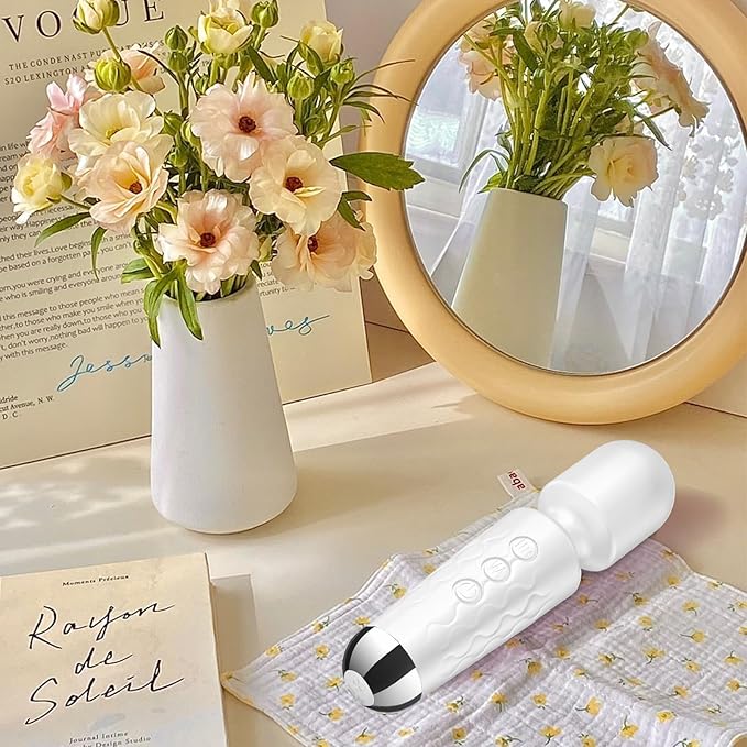 Back Small Bullet Massage for Women - Rechargeable Electric Body Mini Personal Massager - for Foot - Arm Muscle Relaxation (White)