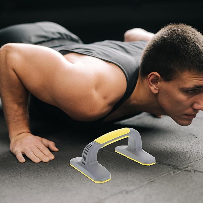 Push Up Bars and Strength Training Pushup Stands, Anti-Slip Soft Plastic with Bottom Pads, Portable Home Gym Equipment for Floor Workout and Muscle Fitness Training